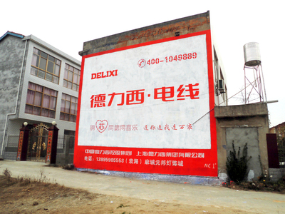 黃岡農村墻體廣告|德力西電線
